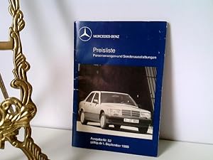 Mercedes Benz. Preisliste, Ausgabe Nr. 52, gültig ab 1.09.1988 Personenwagen und Sonderaustattungen