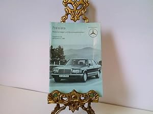 Mercedes Benz. Preisliste, Ausgabe Nr. 29, gültig ab 24.03.1980 Personenwagen und Sonderaustattungen