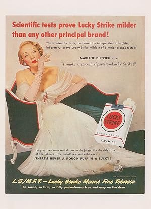 Marlene Dietrich Lucky Strike Cigarettes Advertising Postcard