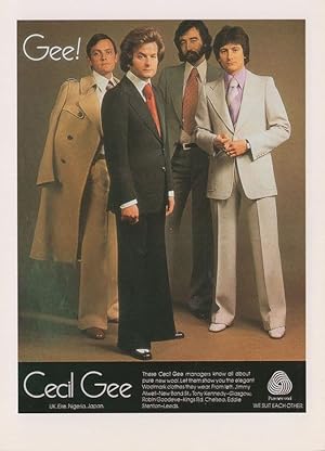 Cecil Gee Pure Wool Mens Suit 1970s Chelsea Fashion Advertising Postcard