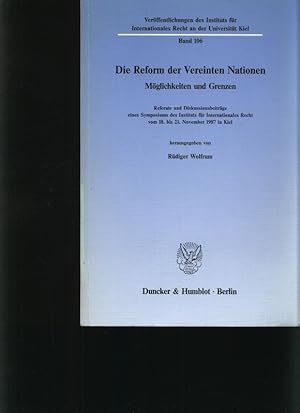 Bild des Verkufers fr Die Reform der Vereinten Nationen Mglichkeiten und Grenzen zum Verkauf von Antiquariat Bookfarm