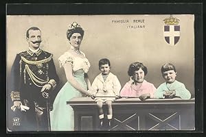 Cartolina Famiglia Reale Italiana, Königliche Familie von Italien, Wappen