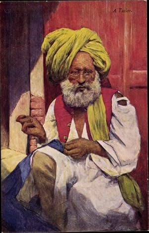 Ansichtskarte / Postkarte Indien, A Tailor, Indischer Schneider, Turban