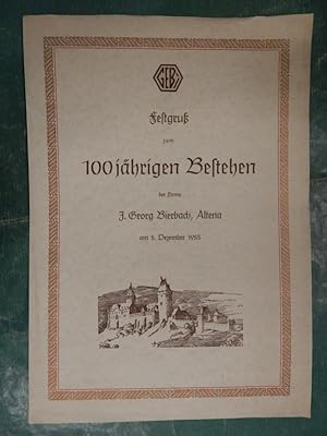 Festgruß zum 100jährigen Bestehen der Firma J. Georg Bierbach, Altena am 5. Dezember 1955
