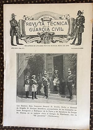 REVISTA TÉCNICA DE LA GUARDIA CIVIL AÑO XXIII - NUM. 273 NOVIEMBRE DE 1932. 1 HOJA (CON RESEÑA DE...