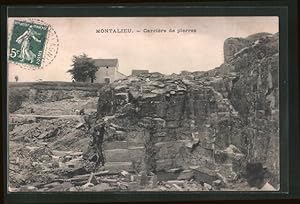 Ansichtskarte Montalieu, Carriére de pierres, Steinbruch