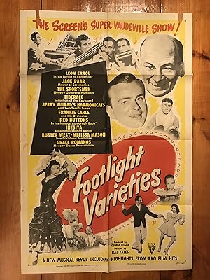 Immagine del venditore per Footlight Varieties One Sheet 1951 Jack Paar, Leon Errol venduto da AcornBooksNH