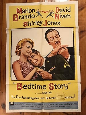 Image du vendeur pour Bedtime Story One Sheet 1964 Marlon Brando, David Niven mis en vente par AcornBooksNH