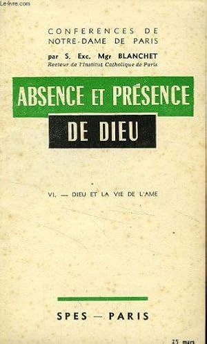 Bild des Verkufers fr Absence et presence de dieu n. VI : dieu et la vie de l ame 25 mars 1956 zum Verkauf von JLG_livres anciens et modernes