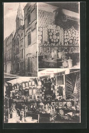 Ansichtskarte Carcassonne, Grands Magasins d`Antiquités, Pail Lambrigot, Grand Rue 13 et 15, Anti...