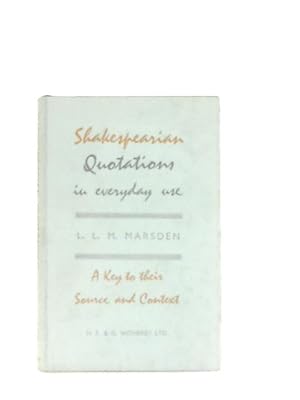 Bild des Verkufers fr Shakesperian Quotations zum Verkauf von World of Rare Books