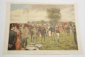 Derby The Paddock at Epsom 1892 Original Colour Lithograph Print