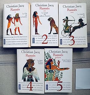 Seller image for Ramses en 5 volumes, poche Tome 1 Le fils de la lumire Tome 2 Le temple des millions d annes Tome 3 La bataille de Kadesh Tome 4 La dame d Abou Simbel Tome 5 Sous l acacia d Occident for sale by Lioudalivre