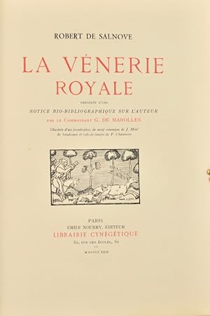 Image du vendeur pour La Vnerie royale. mis en vente par Bonnefoi Livres Anciens