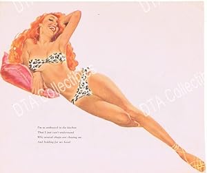 VINTAGE PIN-UP 8'x10' DOUBLE-SIDED PRINT-E. CHIRIATA VG