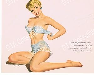 VINTAGE PIN-UP COLOR PRINT-E. CHIRIATA-NO EVIDENCE VG