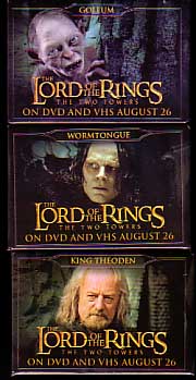 LORD OF THE RINGS:TWO TOWERS-3 PIN VHS/DVD RELEASE SET