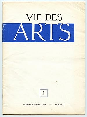 Vie des Arts, rare run first 10 issues.