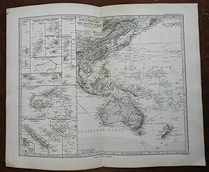 Oceania Australia New Zealand Fiji New Caledonia 1884 Petermann detailed map