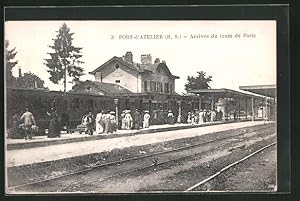 Ansichtskarte Port-d`Atelier, Arrivée du train de Paris