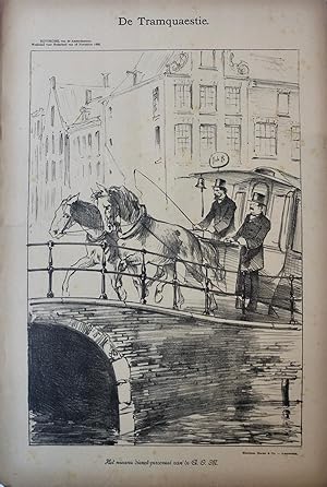 [Original lithograph/lithografie by Johan Braakensiek] De Tramquaestie, 18 November 1888, 1 pp.