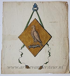 [Antique drawing, oude tekening] A family crest (?), 18th century.