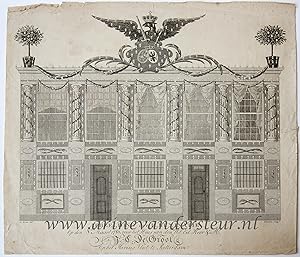 Image du vendeur pour [Original print, etching and engraving, Rotterdam] Illumination of the house of J.C. de Groot in Rotterdam, published 1788. mis en vente par Antiquariaat Arine van der Steur / ILAB