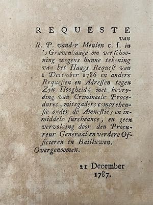 [Publication 1787, History The Hague, Criminality, Batavian Republic, Bataafse republiek] Extract...