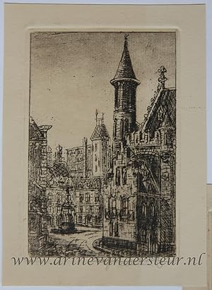 Modern prints, etchings | Views of The Hague's city center and mills (Den Haag centrum en molen),...