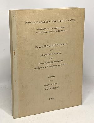 Immagine del venditore per Rom und gypten von 51 bis 47 v. chr. Inaugural-dissertation zur erlangung des doktorgrades einer hohen philosophischen fakultt der eberhard-Karls-Universitt zu tbingen venduto da crealivres