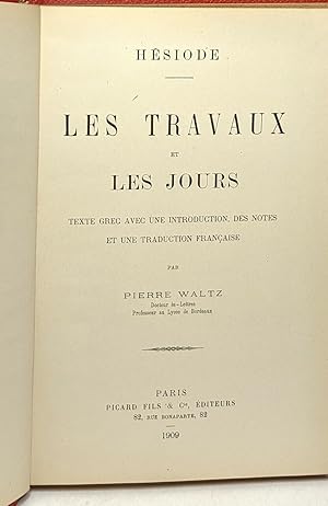 Image du vendeur pour Les travaux et les jours - texte grec avec une introduction des notes et une traduction franaise mis en vente par crealivres