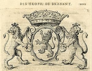 Antique Print-COAT OF ARMS-VAN GAVERE-HERIMEZ-AYSEAU-Butkens-1724