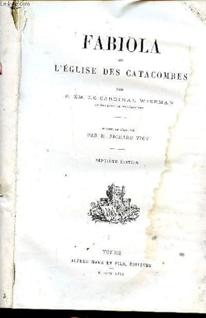 Bild des Verkufers fr Fabiola ou lglise des catacombes 7me dition zum Verkauf von Le-Livre