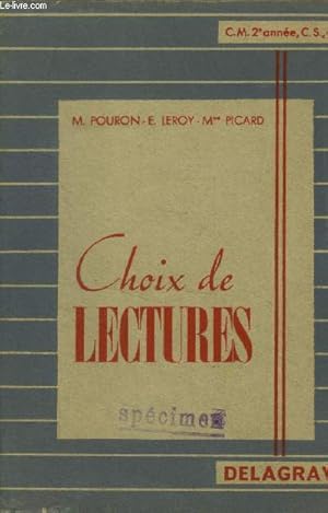 Imagen del vendedor de Choix de lectures. C.M. 2e anne, C.S.cl 7e a la venta por Le-Livre