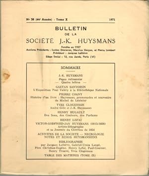 Bild des Verkufers fr Bulletin de la Societe J.-K. Huysmans. N 58, Tome X. zum Verkauf von Occulte Buchhandlung "Inveha"