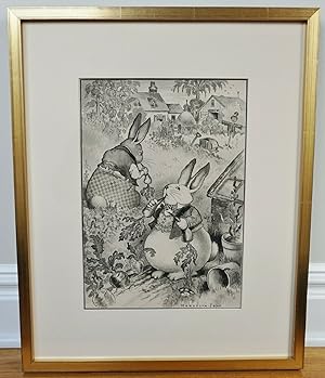 HARRISON CADY~ "PETER RABBIT" ORIGINAL STUNNING FINAL PUBLISHED PEN AND INK