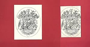 8 gestochene, heraldische Exlibris. Unter den Künstern: Heinrich Jauner, Wien (2 Kupferst. in ver...