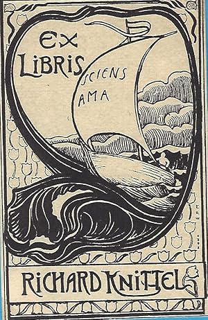 Bild des Verkufers fr Exlibris fr Richard Knittel. Klische. 1898. zum Verkauf von Versandantiquariat Alraune