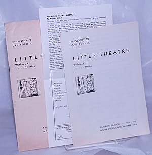 Image du vendeur pour Two programs from University of California Little Theatre fourteenth season, 1935-36, production number 118 & sixteenth season, 1936-37 production number 127-8 mis en vente par Bolerium Books Inc.