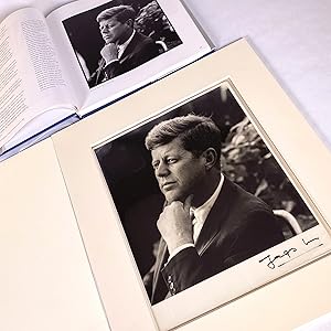 Image du vendeur pour [PHOTGRAPHY] PRESIDENT JOHN F. KENNEDY. TWO PHOTOGRAPHS, SIGNED. | WITH A SIGNED COPY OF LOWE'S BOOK IN WHICH THE PHOTOGRAPHS APPEAR mis en vente par BLACK SWAN BOOKS, INC., ABAA, ILAB