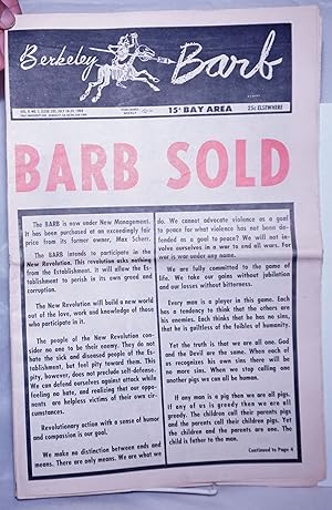 Imagen del vendedor de Berkeley Barb: vol. 9, #3 (#205) July 16 - 24, 1969: Barb Sold a la venta por Bolerium Books Inc.