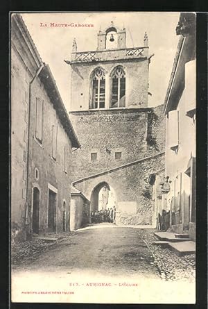 Carte postale Aurignac, L`Église
