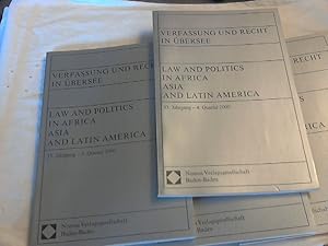 Bild des Verkufers fr 33 . Jahrgang 2000 -(- Verfassung und Recht in bersee : VR = World comparative law : WCL. Hamburger Gesellschaft fr Vlkerrecht und Auswrtige Politik e.V. im Institut fr Internationale Angelegenheiten der Universitt Hamburg in Verbindung mit dem Institut fr Afrika-Kunde, dem Institut fr Asien-Kunde, dem Institut fr Iberoamerika-Kunde und dem Deutschen Orient-Institut / Beih.: Ver zum Verkauf von Versandhandel Rosemarie Wassmann