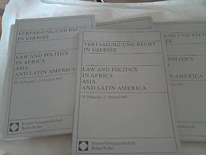 Image du vendeur pour 20 . Jahrgang 1987 -(- Verfassung und Recht in bersee : VR = World comparative law : WCL. Hamburger Gesellschaft fr Vlkerrecht und Auswrtige Politik e.V. im Institut fr Internationale Angelegenheiten der Universitt Hamburg in Verbindung mit dem Institut fr Afrika-Kunde, dem Institut fr Asien-Kunde, dem Institut fr Iberoamerika-Kunde und dem Deutschen Orient-Institut / Beih.: Ver mis en vente par Versandhandel Rosemarie Wassmann