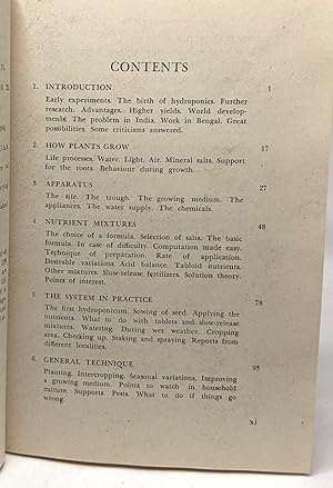 Seller image for Hydroponics - the bengal system with notes on other methods of soilless cultivations - fifth edition for sale by crealivres