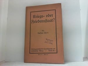 Imagen del vendedor de Kriegs- oder Friedensstaat? a la venta por Antiquariat Uwe Berg