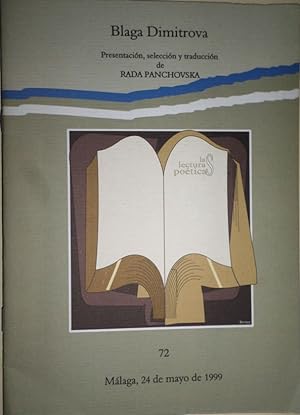 Seller image for Blaga Dimitrova. Presentacin, seleccin y traduccin de Rada Panchovska. for sale by Librera Anticuaria Antonio Mateos