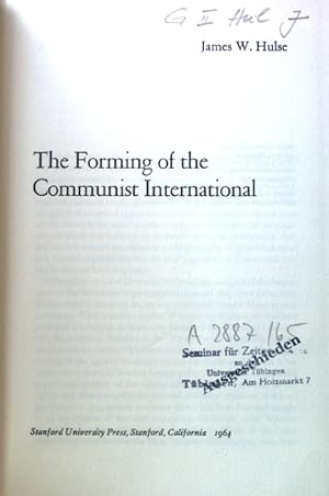 Immagine del venditore per The Forming of the Communist International; venduto da books4less (Versandantiquariat Petra Gros GmbH & Co. KG)