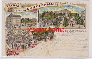 88035 Ak Lithographie Gruß aus dem Schützenhaus Leipzig Sellerhausen 1910