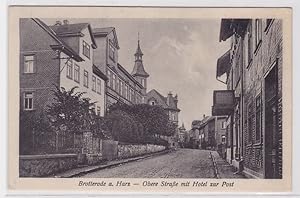 83655 AK Brotterode a. Harz - Obere Straße mit Hotel zur Post um 1920